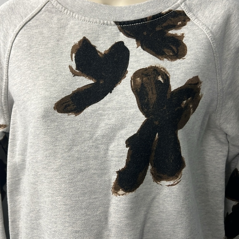 Marc by Marc Jacob’s Lunar Rock Melange Grey & Brown Flower Sweatshirt Medium - Picture 4 of 8